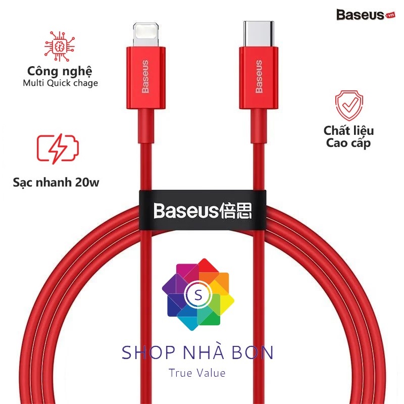 Cáp sạc nhanh siêu bền IP 20W Baseus Superior Series Fast Charging Data Cable Type-C to iP PD (480Mbps)-Hỗ trợ sạc nhanh PD 20W dành cho iPhone 13/ Iphone 14 / PD 18W dành cho iP11/ iP XS Max- Hàng chính hãng