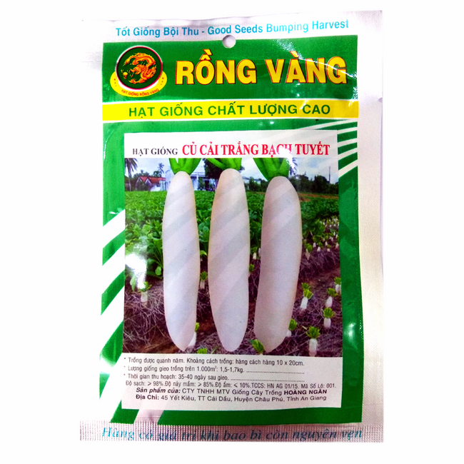 Hạt Giống Củ Cải Trắng Bạch Tuyết Rồng Vàng (100g)