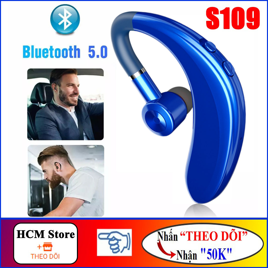 Tai Nghe Bluetooth 5.0 Bass Mạnh Siêu Trầm S109, Pin 300mAh, Kết Nối Được 2 Điện Thoại