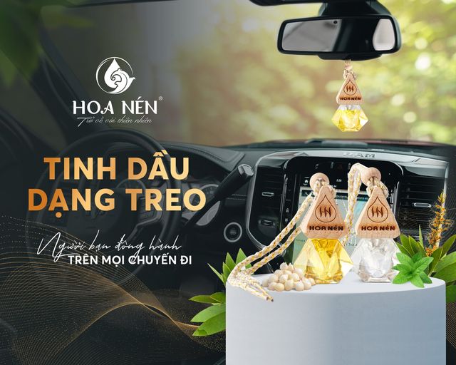 Tinh dầu treo Sả Java nguyên chất Hoa Nén 8ml- vegan - Khử mùi phòng vệ sinh, phòng bếp, chống say xe