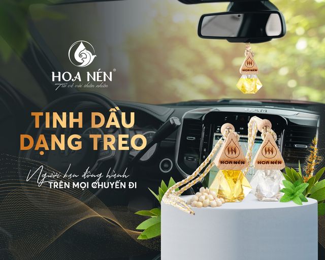 Tinh dầu treo Oải hương nguyên chất 8ml - Hoa Nén - Vegan - Thư giãn, làm thơm, chống say xe