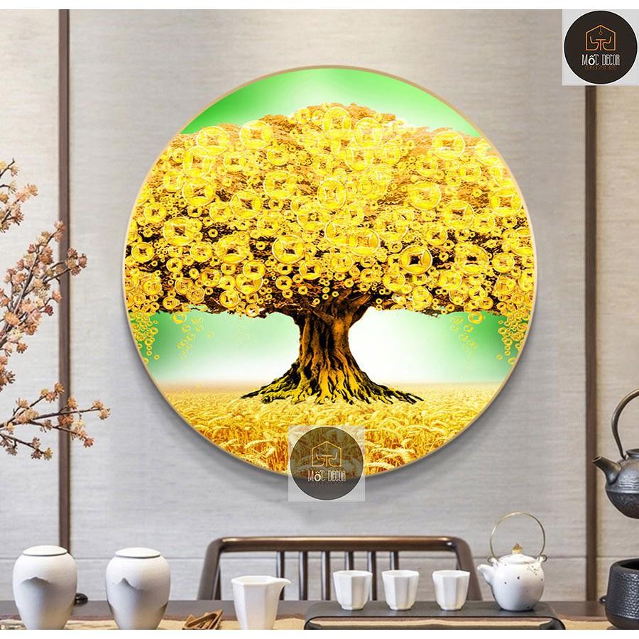 Tranh tròn RẺ VÔ ĐỊCH Xả kho tranh tròn decor, tranh tròn treo tường phòng khách, tranh có khung tặng kèm đinh treo