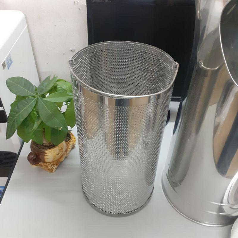 Thùng rác inox cao cấp có gạt tàn (23/61cm)Inox 304,thùng rác inox dạng tròn vietcook