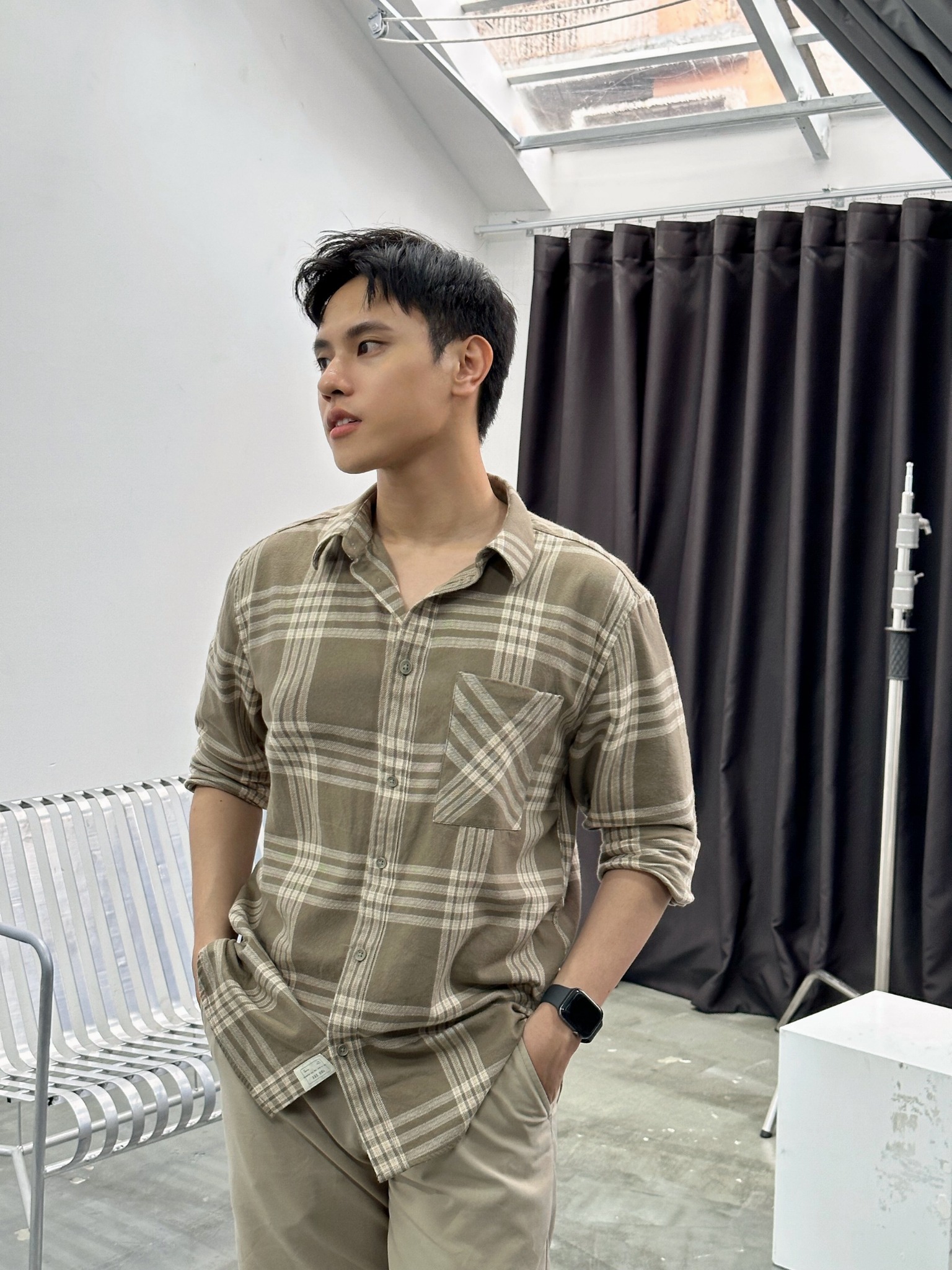 Áo Sơ Mi Nam ROUTINE Flannel Túi Đắp Kẻ sọc Caro Form Regular - 10F23SHL029 | LASTORE MENSWEAR