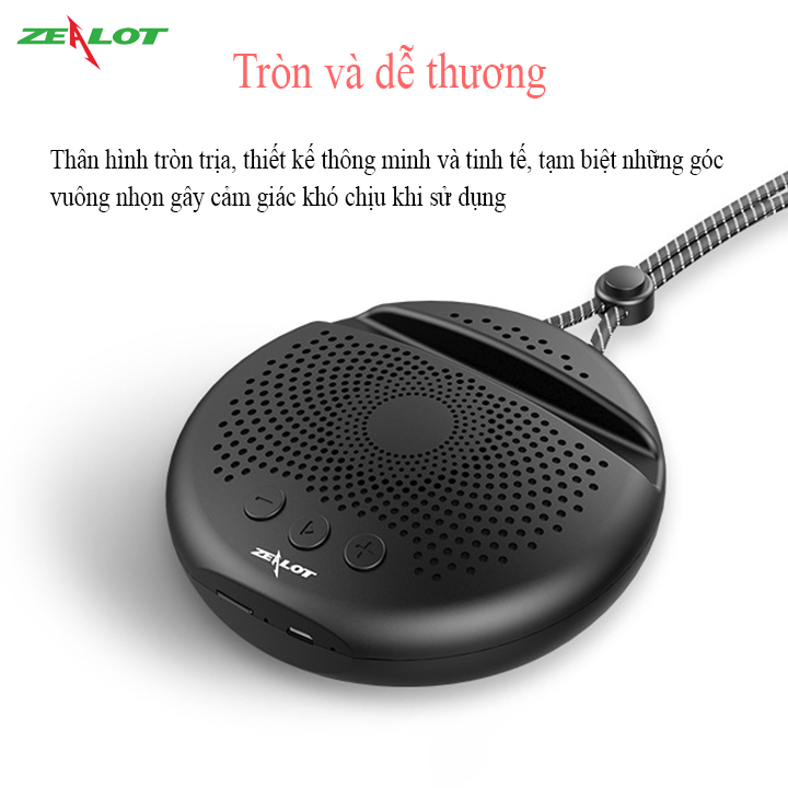 Loa bluetooth mini Zealot di động hàng chính hãng S24 loa siêu trầm