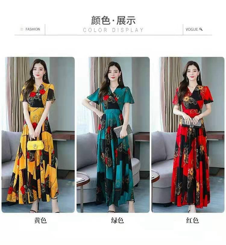 ĐẦM MAXI HỌA TIẾT DÁNG DÀI CAO CẤP