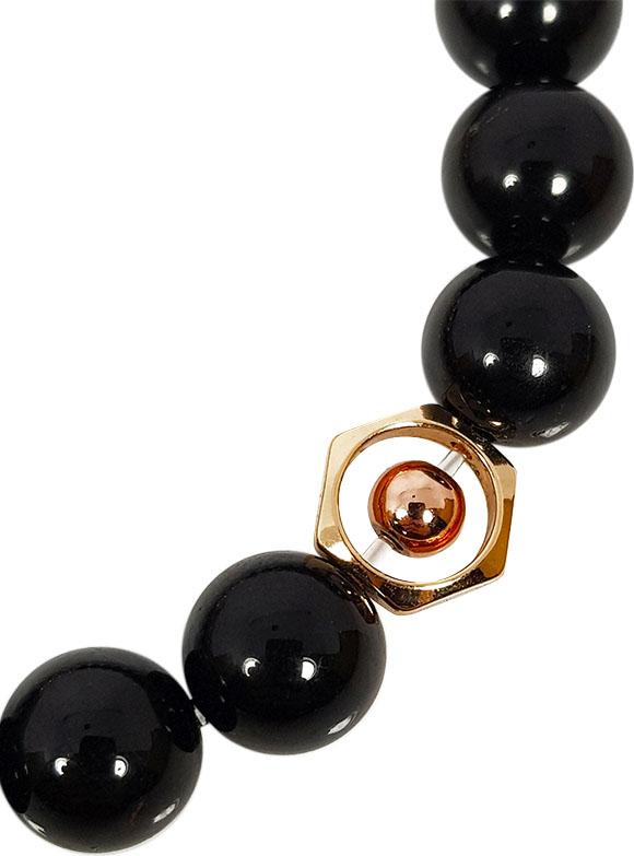 Vòng Tay Đá Obsibian 8 Ly Mệnh Thủy, Mộc Charm Lục Giác Laliz TR.14
