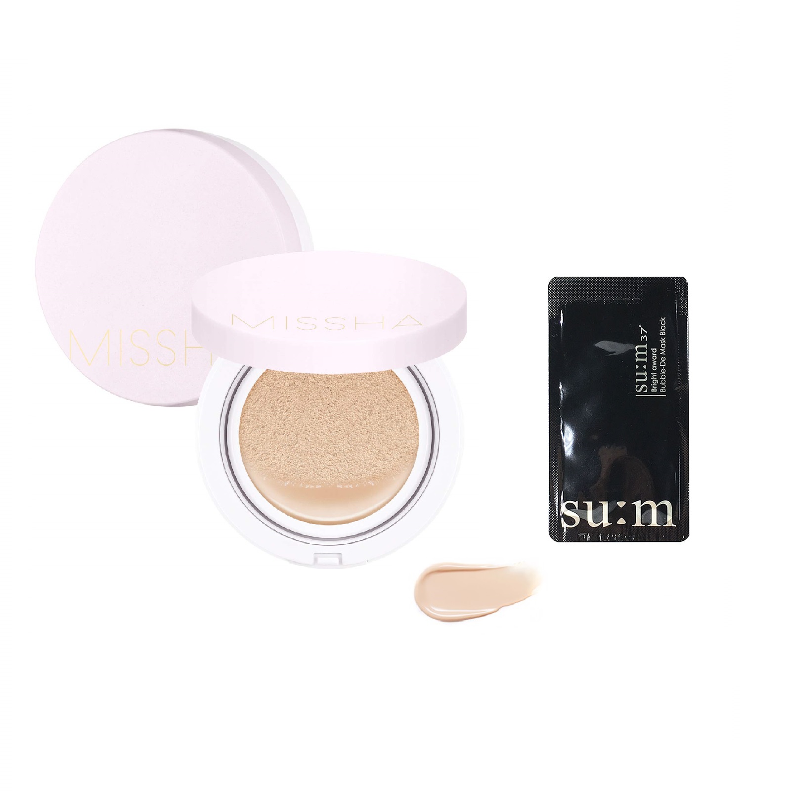 Phấn Nước Missha Magic Cushion Cover Lasting SPF50+ PA+++ 15g tặng kèm mặt nạ su:m (su:m màu ngẫu nhiên)