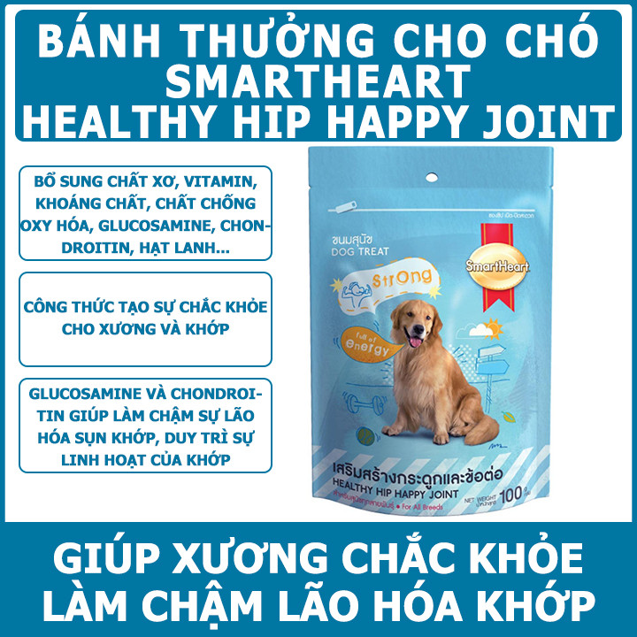 [Chính hãng] Bánh thưởng chó chó SmartHead giúp da khoẻ và lông óng mượt - giúp răng chắc khoẻ gói 100g