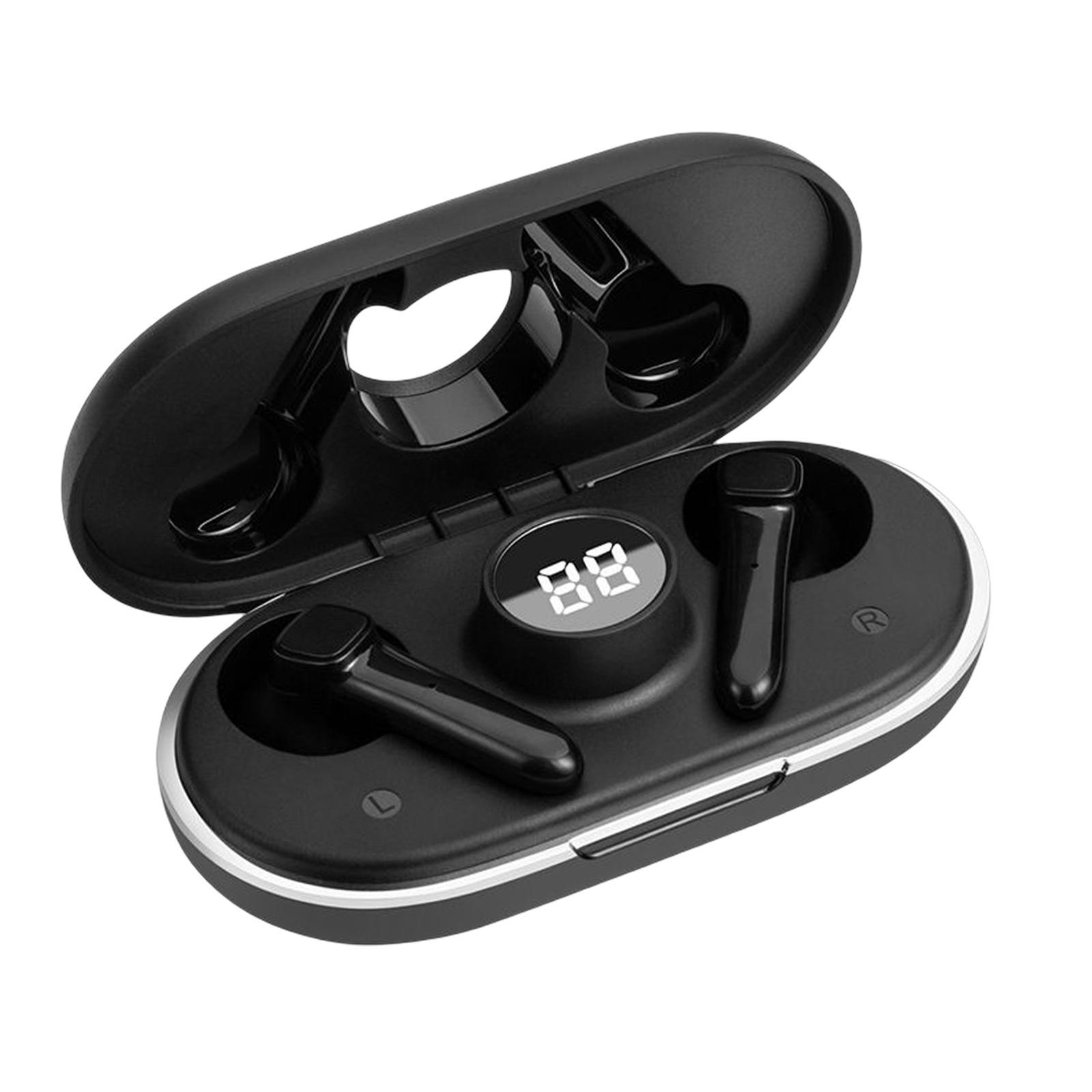 Wireless Bluetooth Earphones Stereo Sound for Travel Cycling Office Black