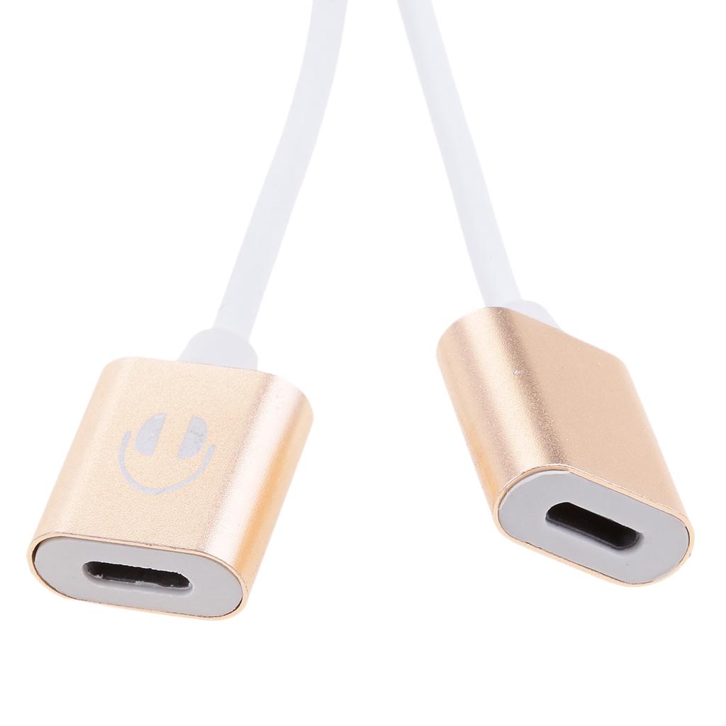 2 Pieces Headphones Charger & Audio Splitter Adapter For