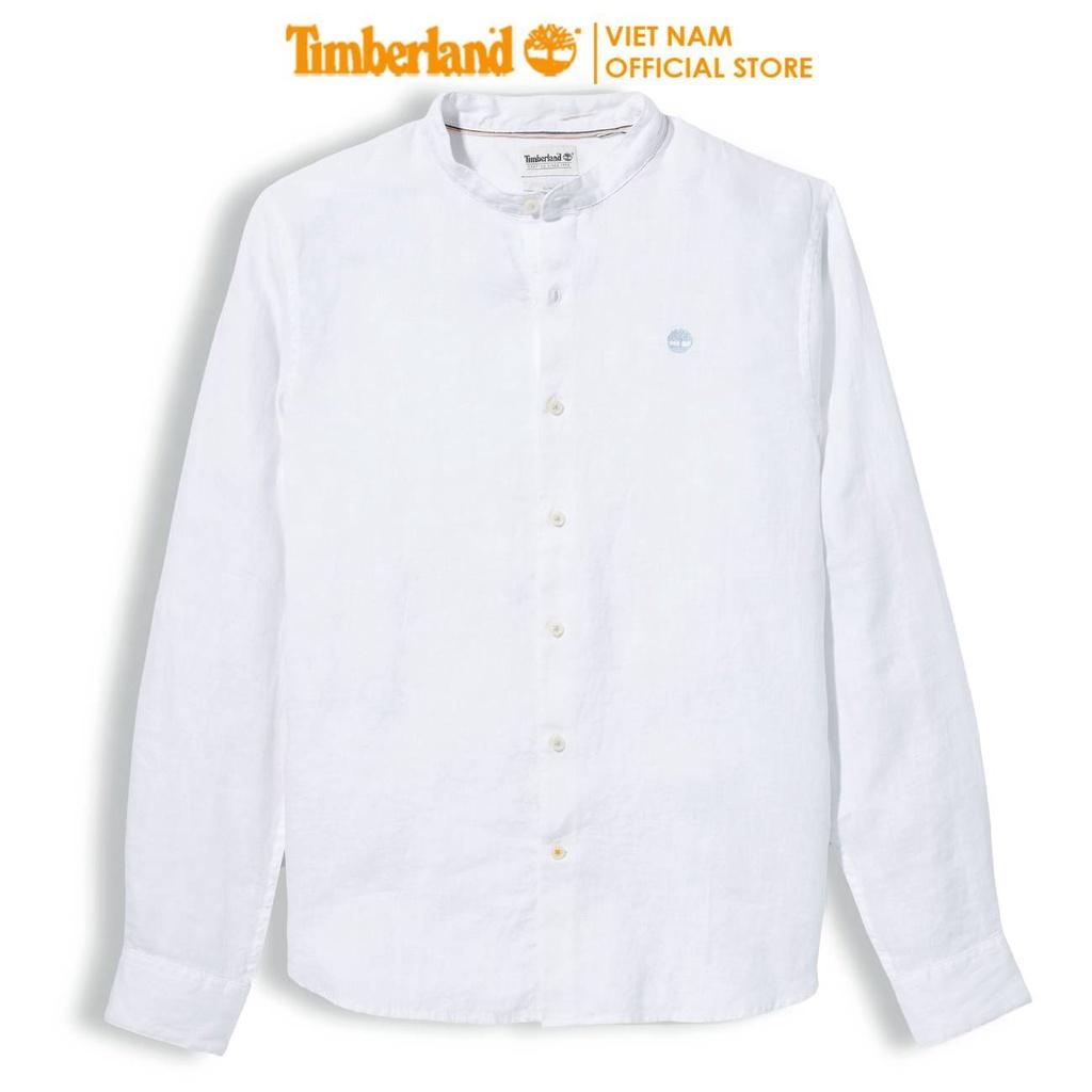 Áo Sơ Mi Nam Dài Tay Linen Korean Màu Trắng/ Xanh Đậm Timberland TB0A24MP