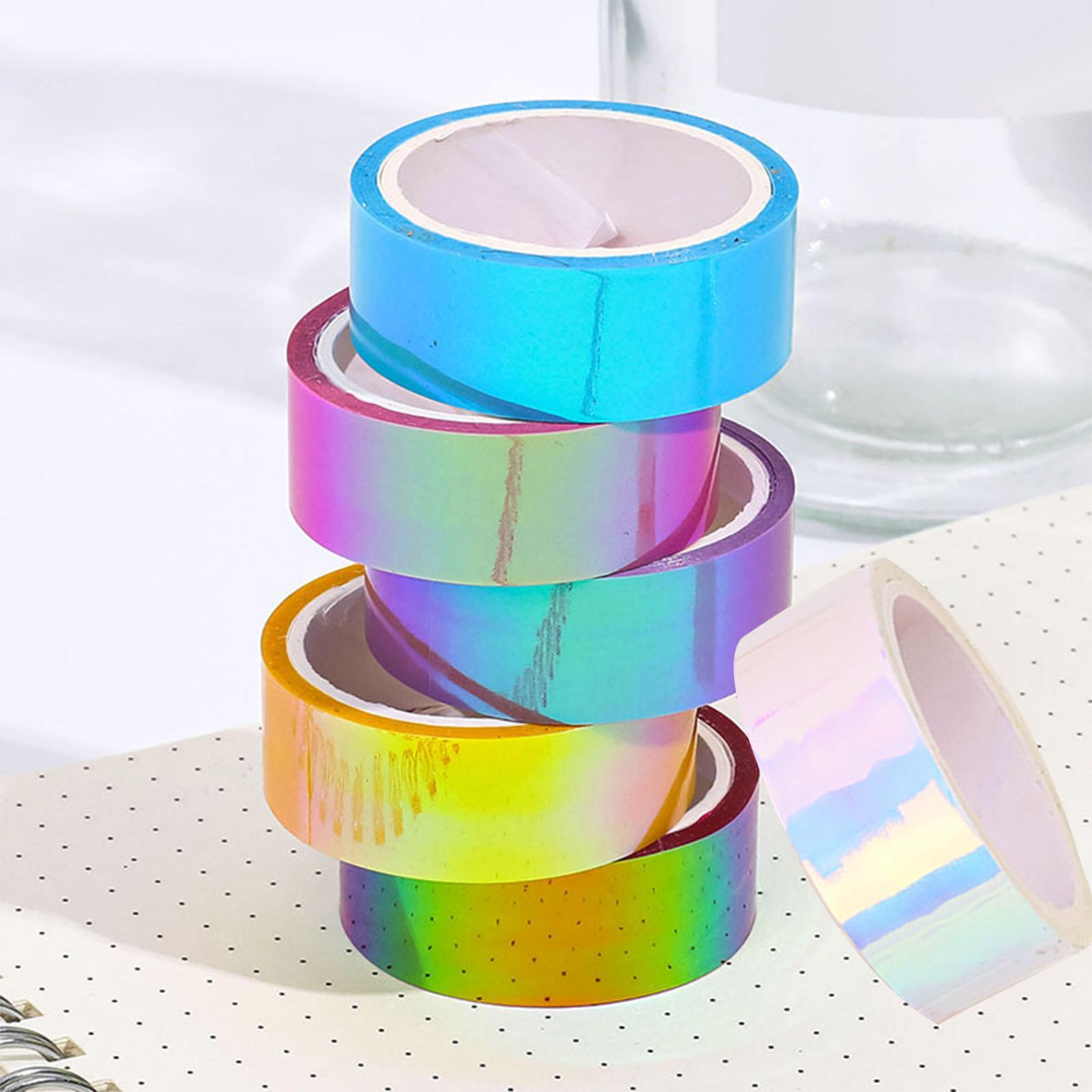 6Roll Washi Tape Set Crafts Glitter Stationery Tape for Festival Decoration