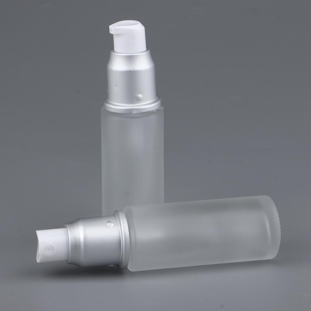 Pack Of 4 Empty Glass Lotion Cream Pump Container & Bottle Travel