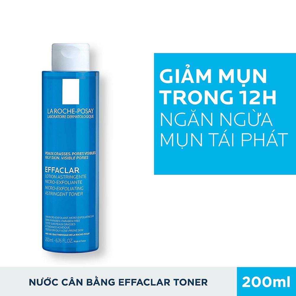 Nước Cân Bằng Se Khít Lỗ Chân Lông Và Làm Sạch Sâu Cho Da Mụn La Roche-Posay Effaclar Astringent Lotion 200ml + Tặng 1 Móc Khóa Nhựa 2 Mặt