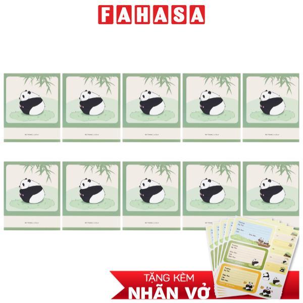 Combo 10 Tập Học Sinh Fluffy Panda - Miền Nam - 4 Ô Ly - 96 Trang 80gsm - The Sun 02 - Tặng Nhãn Vở Kèm Sticker