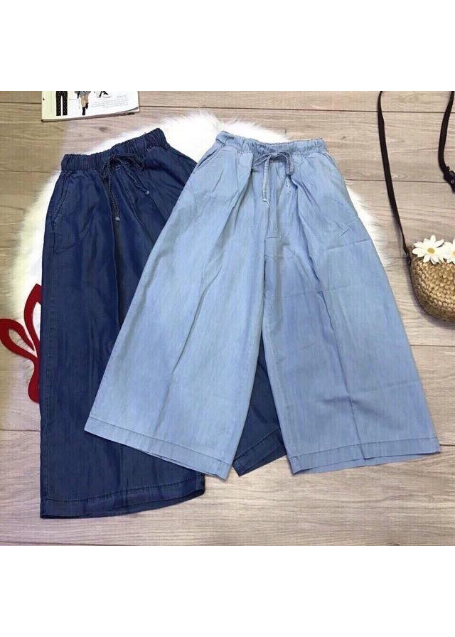 Quần Denim Giả Jean ống rộng dạng lửng mt147