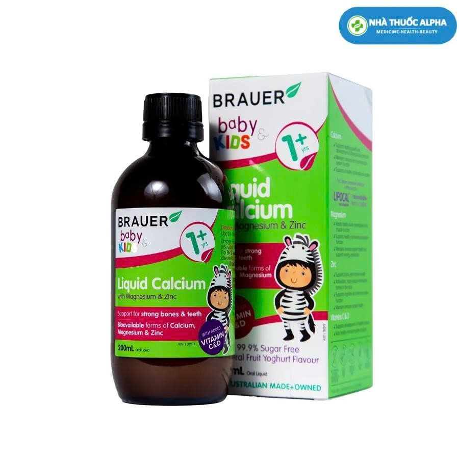 Siro Brauer hỗ trợ xương và răng trẻ 1+ Liquid Calcium Magnesium &amp; Zinc 200ml