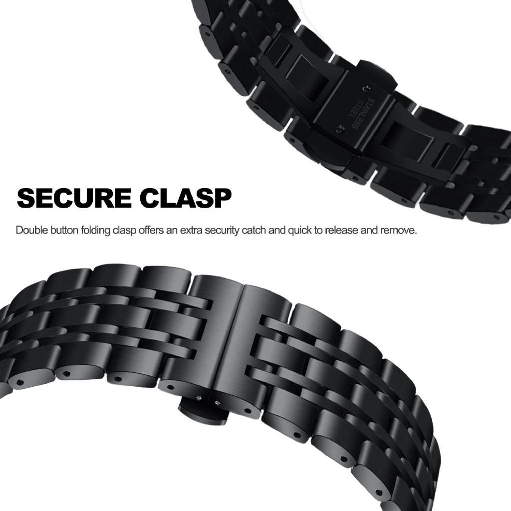 Bộ dây đeo bằng thép không gỉ có khóa bướm cho đồng hồ Garmin Vivoactive 3