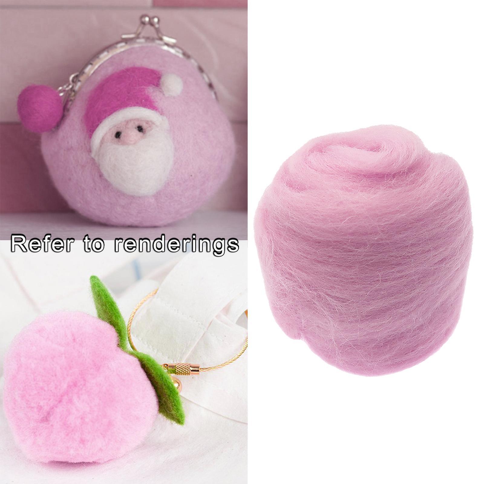 4pcs Handmade Wool Roving Fibre for Needle Felting Materials