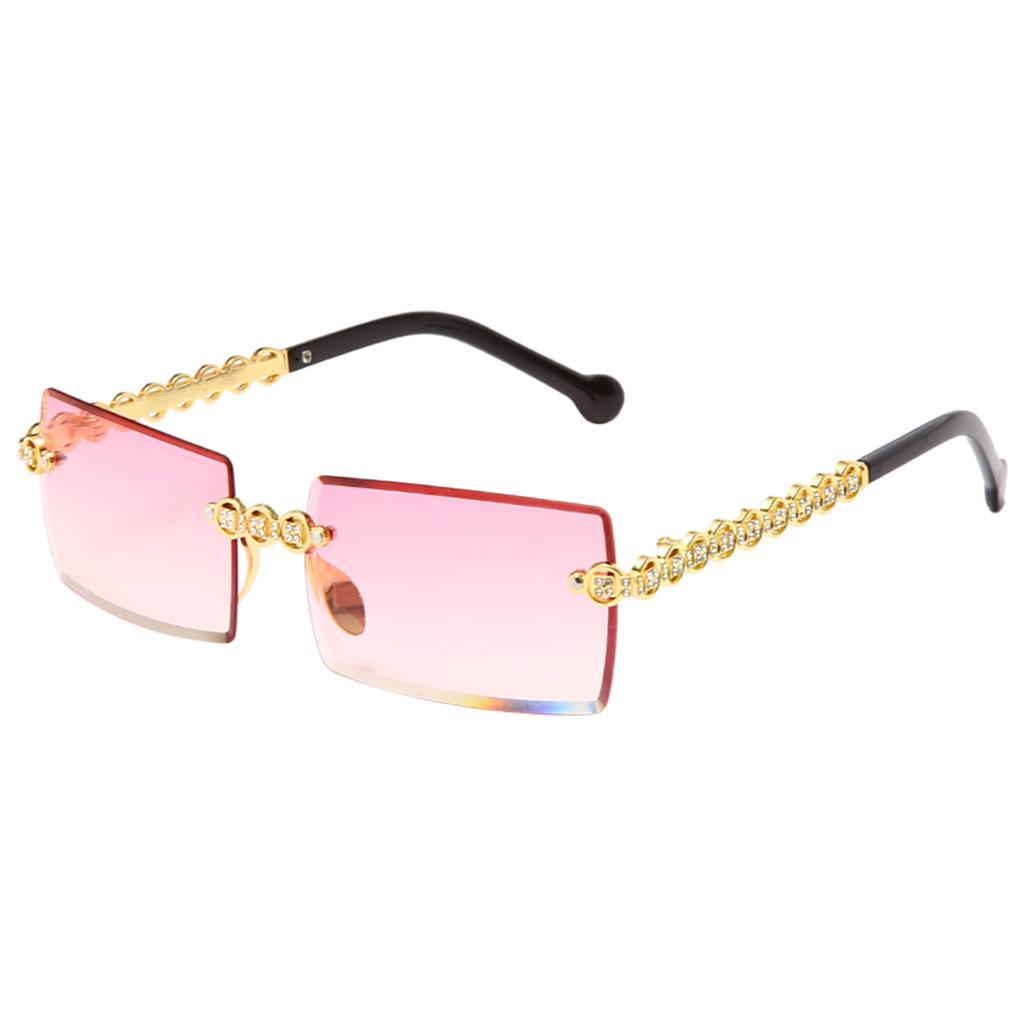 Female Rimless Sunglasses UV400 Driving Sun Glasses Sandy
