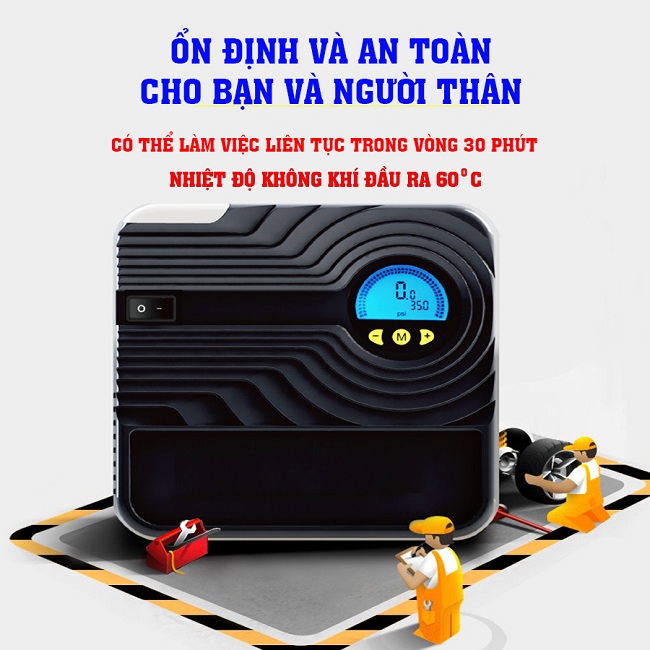 Máy Bơm Ô Tô Xe Hơi - Đồng Hồ Điện Tử Thông Minh