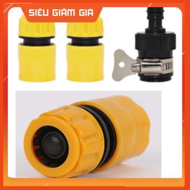 Bộ dây vòi xịt nước rửa xe, tưới cây . tăng áp 3 lần, loại 15m 206701-2 đầu đồng, cút+tặng mở chai