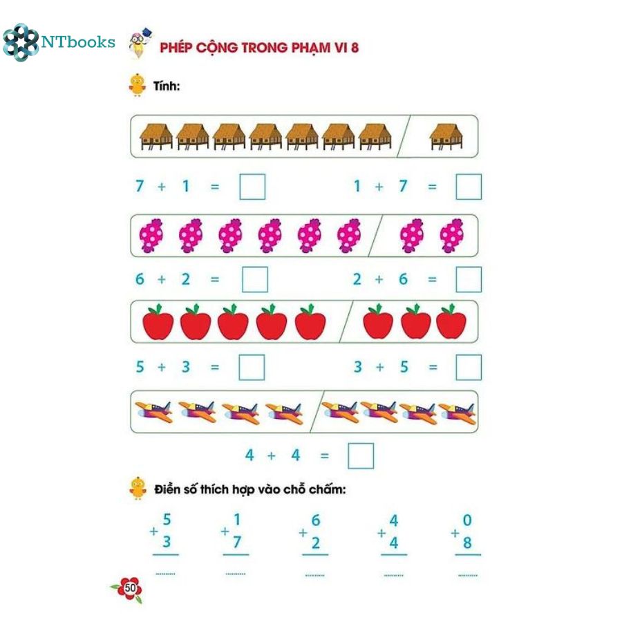 Combo 4 cuốn Bé học toán và Luyện viết - Hành trang cho bé tự tin vào lớp 1