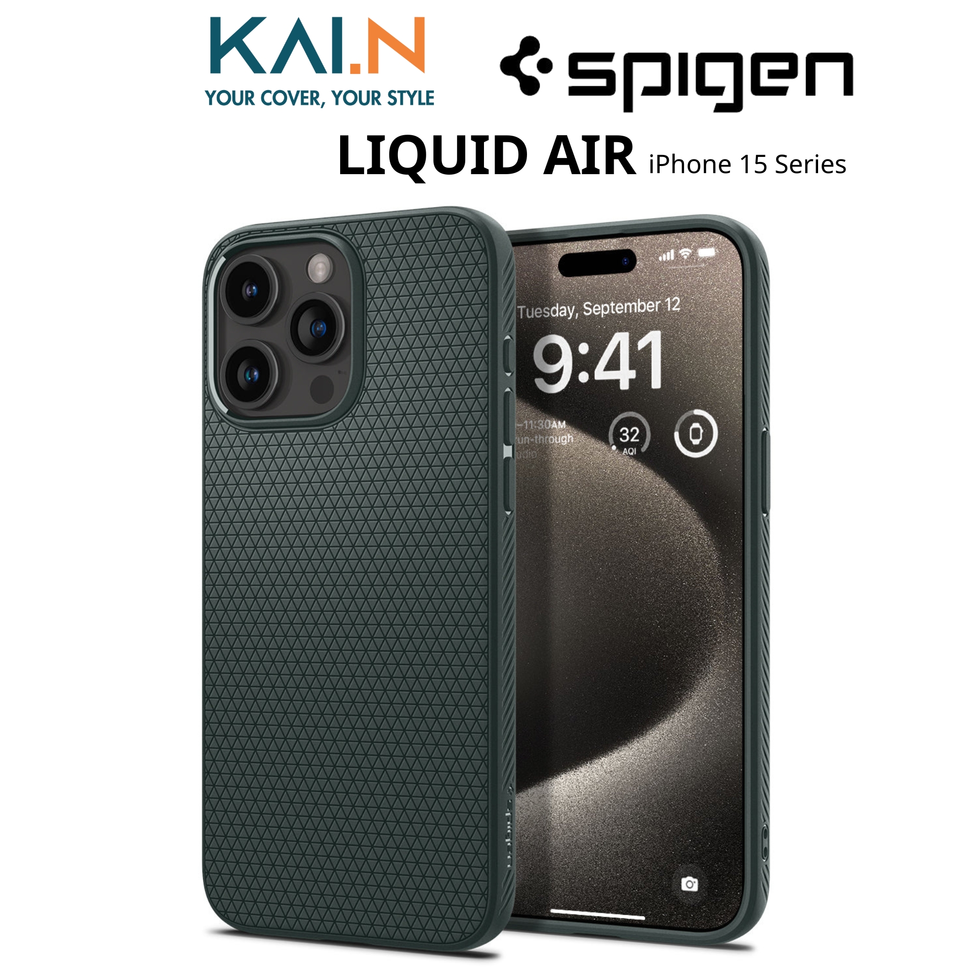 Ốp Lưng Spigen Dành Cho iPhone 15 Pro Max / iPhone 15 Pro / iPhone 15 Plus / iPhone 15, SPIGEN LIQUID AIR - HÀNG CHÍNH HÃNG