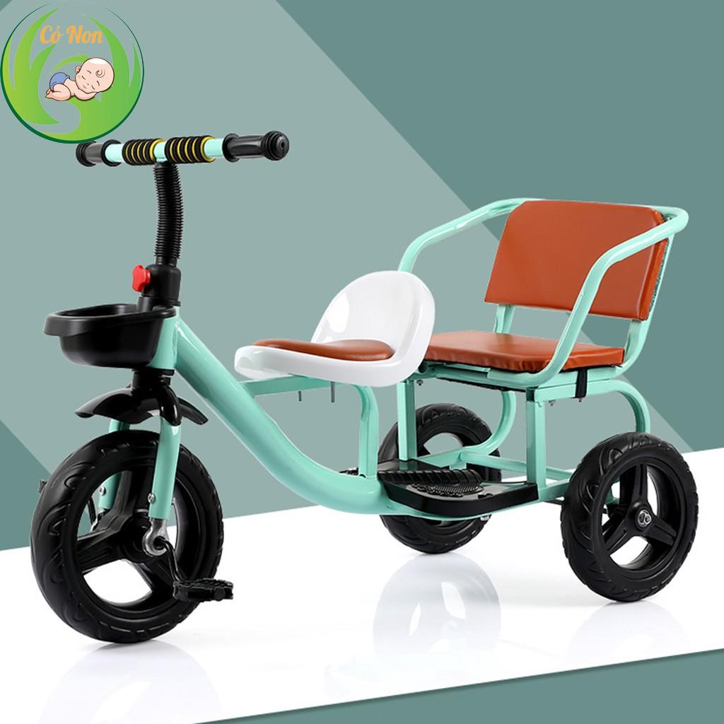Xe đạp xích lô 3 bánh cho bé yên bọc da cao cấp
