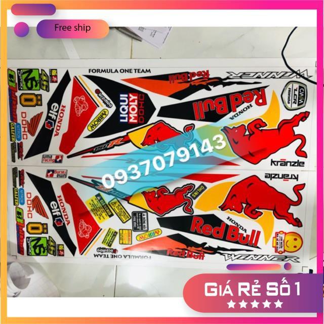 Tem rời dành cho xe winner redbull dán xe trắng