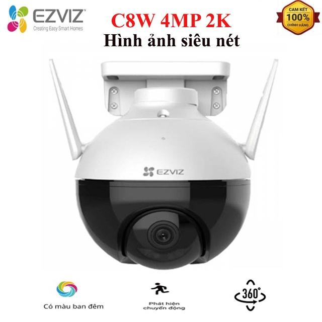 Camera Wifi Ezviz C8W 4MP-2K+, quay 360 độ ngoài trời chống nước, đàm thoại 02 chiều, có màu ban đêm, chip AI-Hàng Chính Hãng