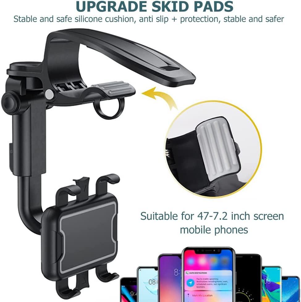 Phone xe điện trung bình, hỗ trợ điện thoại sau đa chức năng với clip xoay có thể điều chỉnh 360 °