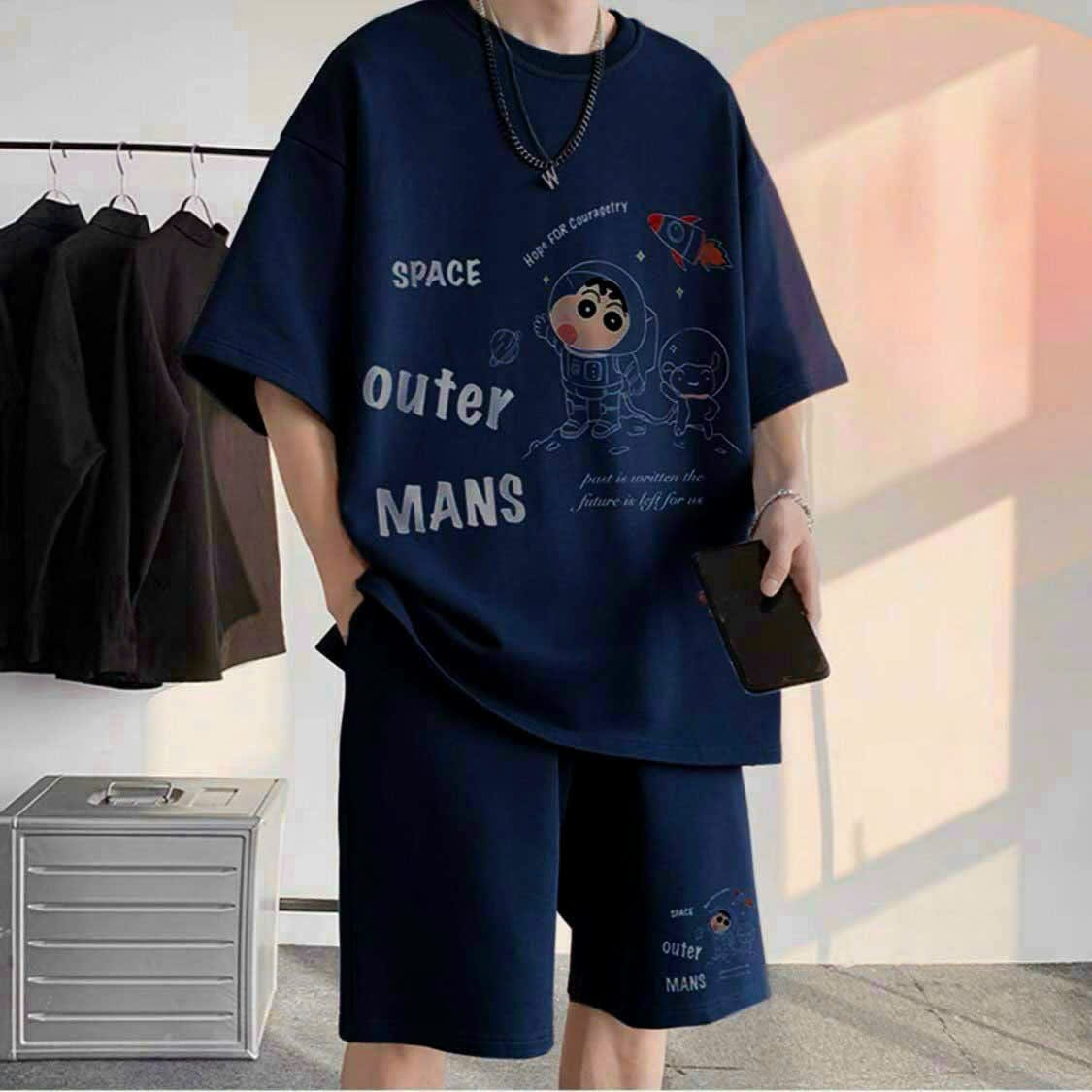 Set bộ thun thể thao lưới mè in chữ SPACE