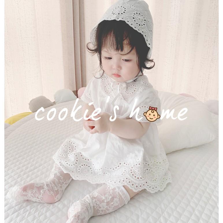 [Cookie'sHome x princess] Bộ body trắng kèm nơ coton cho bé gái sơ sinh chụp thôi nôi đầy tháng studio