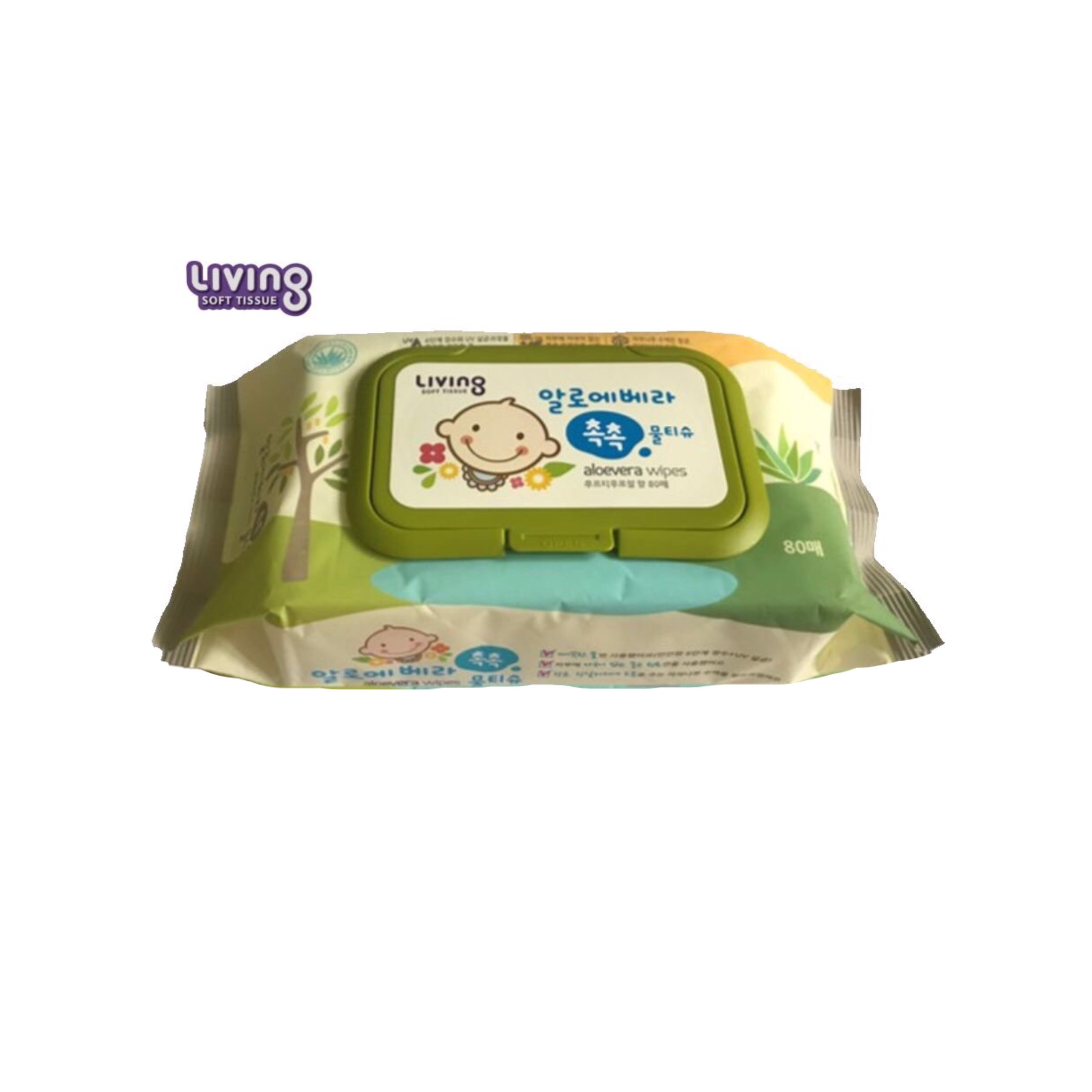 Khăn Ướt Living Aloe Vera Chok Chok (80 Tờ)