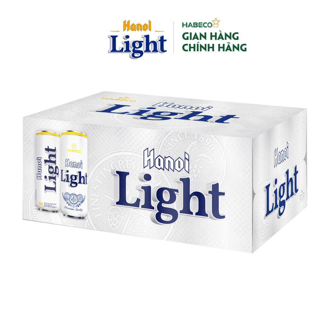 Combo 2 Thùng Bia Hanoi Light - Thùng 24 lon 330ml