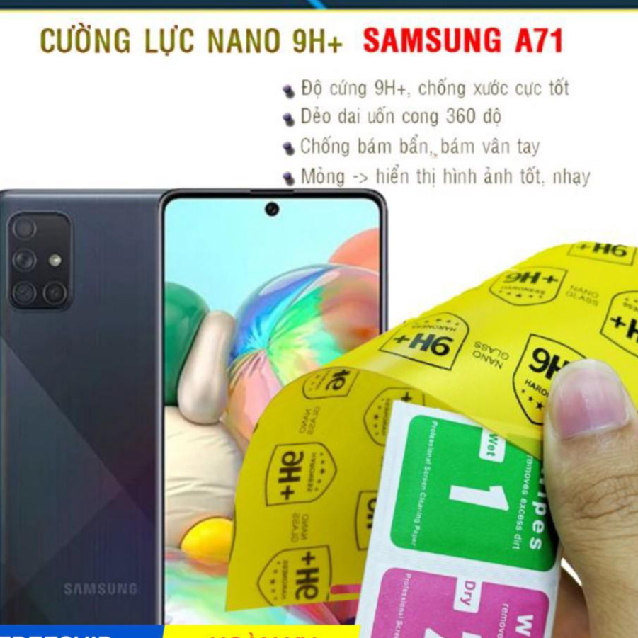 Dán cường lực dẻ nano 9H+ dành cho Samsung Galaxy A71