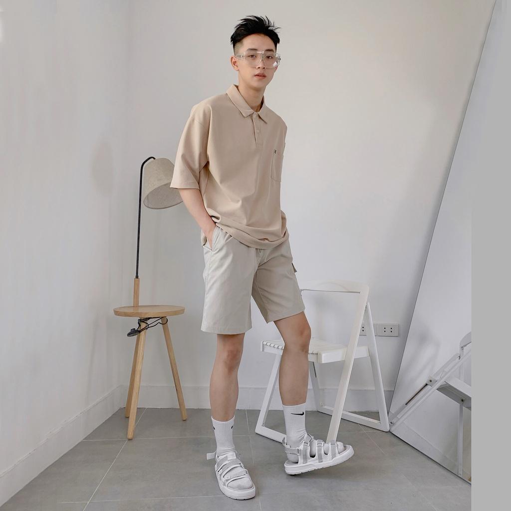 Áo polo nam nữ City Pocket - Áo thun nam có cổ Unisex form rộng Local Brand