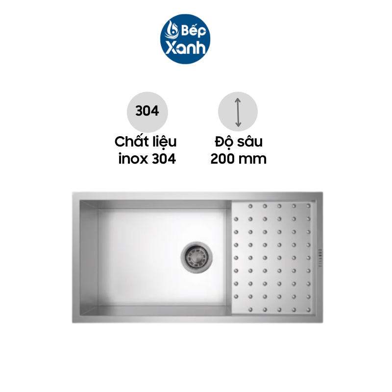 Chậu Rửa Chén Carysil IP-D100 - Inox 304 - Hàng Chính Hãng