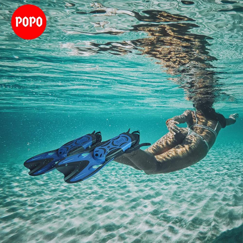Chân vịt lặn biển cho thợ lặn chuyên nghiệp DF09 POPO dây đeo có điều chỉnh chống trơn trượt