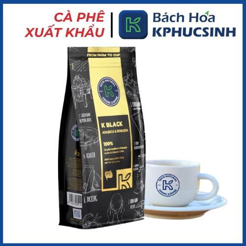 Cà phê rang xay 100% nguyên chất Robusta Arabica xuất khẩu K-Black thương hiệu K Coffee (227g/gói)