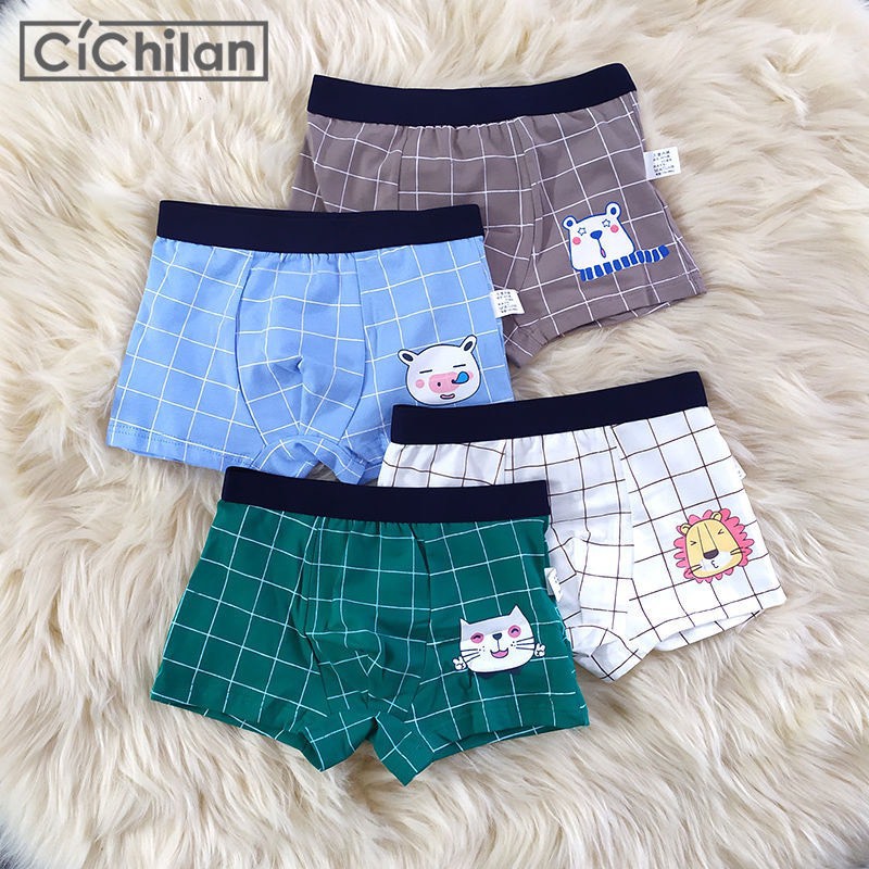 SET 4 Quần Sịp Đùi Bé Trai Thun Cotton Sọc Kẻ In Hình Đủ Size Cho Bé 2-16T - Có BigSize Cho Trẻ Béo