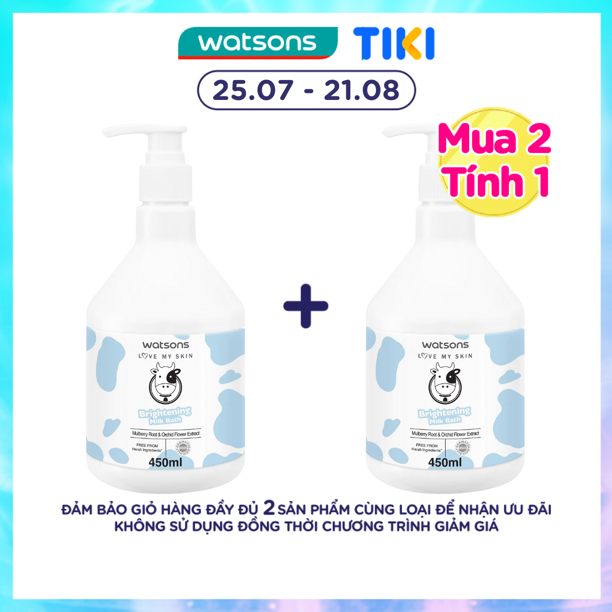 Sữa Tắm Watsons Love My Skin Sáng Da Brightening Milk Bath 450ml