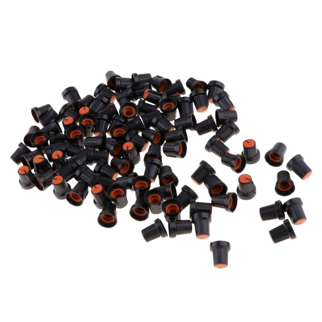 100 Pieces 6mm Plastic Potentiometer Control Volume Knobs Mini Cap orange