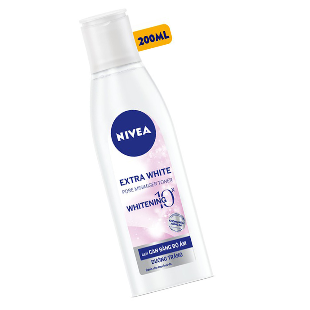 Combo 2 Nước Hoa Hồng NIVEA Extra White Dưỡng Trắng Da &amp; Se Khít Lỗ Chân Lông (200ml*2)