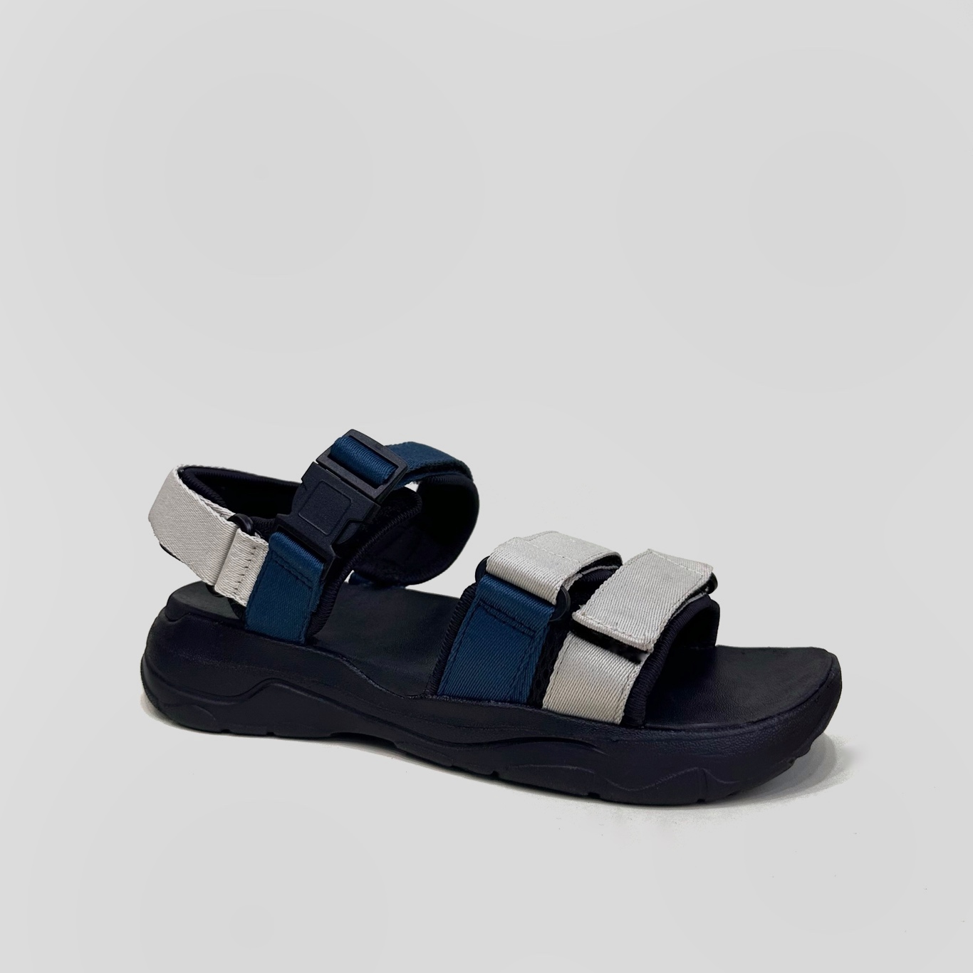 Giày Sandal Nam Nữ Unisex The BiLy Quai Ngang Dây Dù Đế IP Siêu Êm Nhẹ Màu Xanh Trắng-BL05