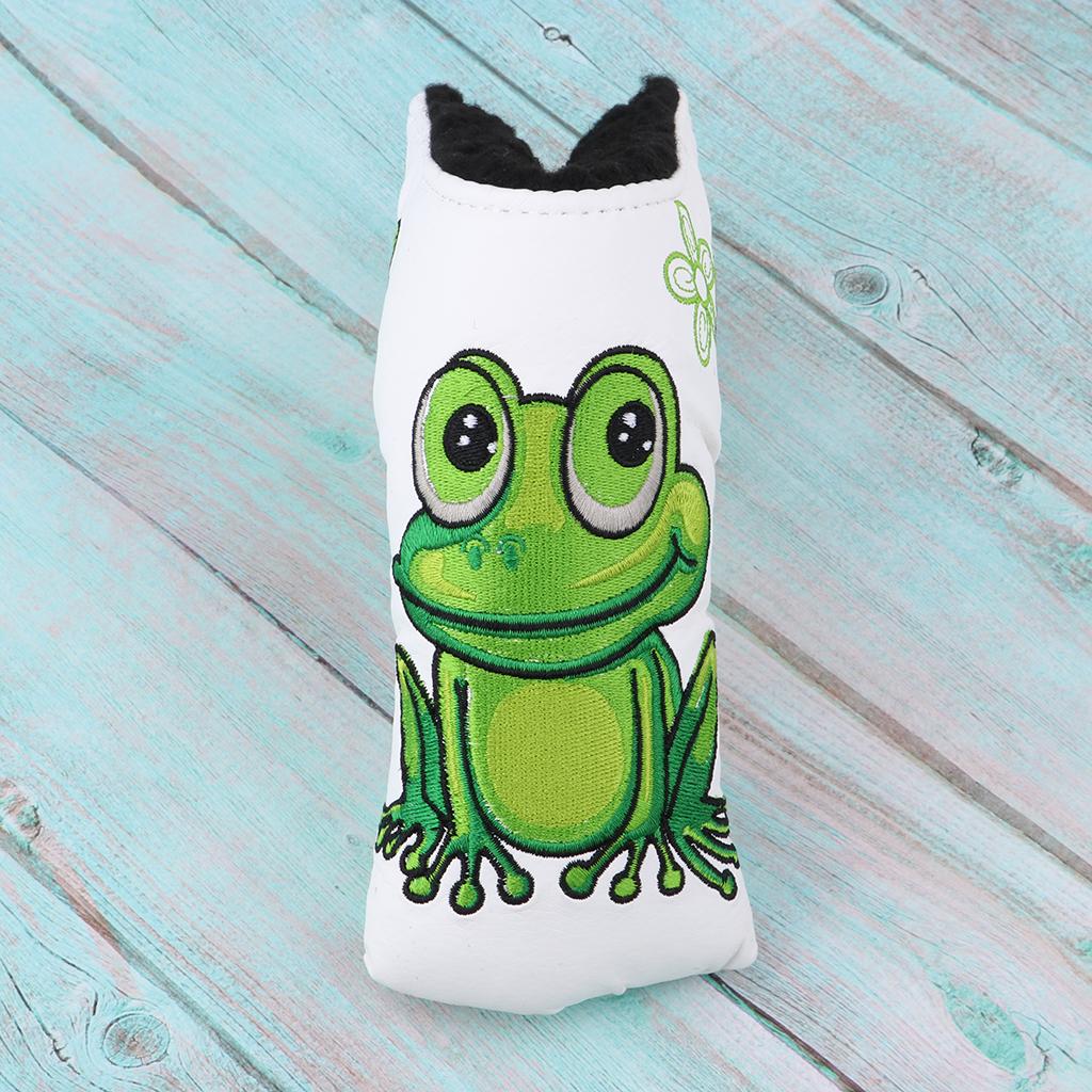 Golf Putter Cover Frog Pattern  Center Putter PU Head Protector