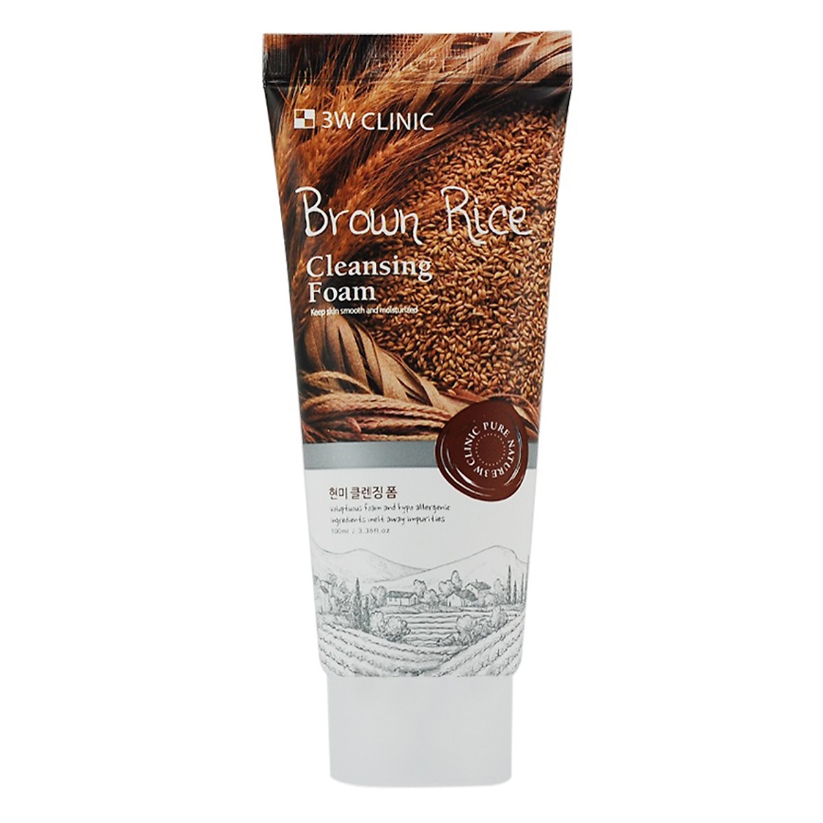 Combo 2 Sữa Rửa Mặt Sáng Mịn và Phục Hồi Da Chiết Xuất Từ Gạo 3W Clinic Brown Rice Foam Cleansing - Hàn Quốc Chính Hãng