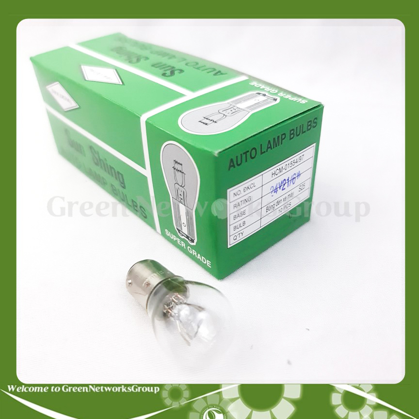 Bóng đèn hậu Halogen Sun Shing 12V - 24V 21W - Đèn hậu xe máy Sun Shing Green Networks Group ( 1 Đèn )